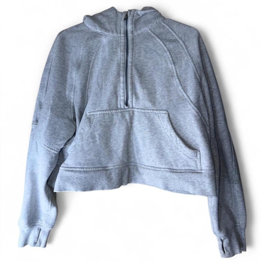 Lululemon Gray Half-Zip scuba Hoodie M/L